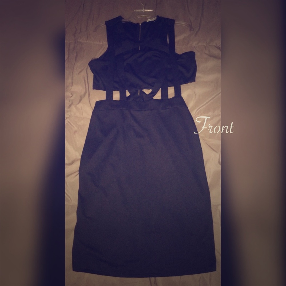 Black cut out dress